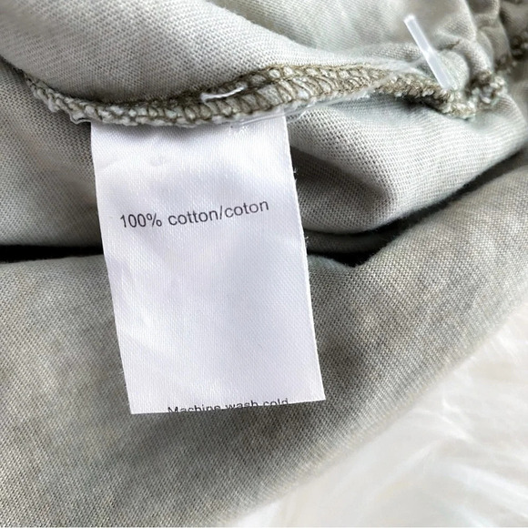 PAM & GELA Ruched Side Tie Bodycon Mini Dress Shirred Scoop Neck Cotton Olive - Picture 7 of 14